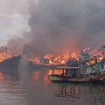 Kembali Puluhan Kapal Ikan di Pelabuhan Tegal Terbakar